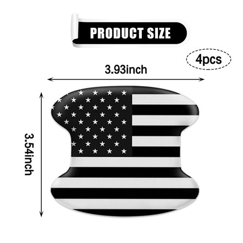 UGSHY Pack of 4 Car Door Handle Protector, Universal Car Door Handle Sticker, Anti Scratches Door Side Paint Protector, Automotive Exterior Accessories, for Cars Trucks SUVs (American Flag Black)