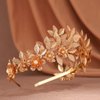 Yean Gold Leaf Crown Wedding Headband Leaves Bridal Headpiece Flower Festival Hair Accessories for Women and Girls (Gold)