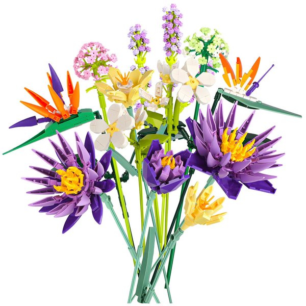 ZCOINS Flower Bouquet Building Blocks Set, Eternal Flowers Building Kit, Botanical Collection for Home Decor Accessories, DIY Unique Gift for Adults Girls and Kids Aged 8+ (891 PCS)