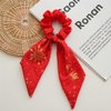 Christmas Hair Ties for Girl Ear Bow Hair Tie Red Tail Hair Bow Hair Scrunchies Christmas Hair Accessories for Women TSFQ13 (Red)