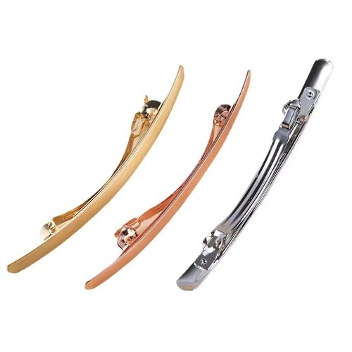 2Pcs Rose Gold Metal Hair Clips French Hair Barrettes Flat Spring Clamps Strong Hold Vintage Hair Clips Snap Hair Accessories for Women Girls Clips and Barrettes Accessories