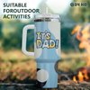 34HD Christmas Gifts for Dad from Son Daughter Wife, It's Dad Tumbler 40oz, Dad Coffee Tumbler with Handle and Straw, Best Dad Mug, Blue Dad Cup, Dad Birthday Gifts Idea