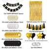 Amandir Birthday Decorations for Men Women, Black and Gold Balloons Party Decorations Happy Birthday Banner Tassels Metallic Fringe Curtains 30th 40th 50th 70th New Year Birthday Decorations Supplies