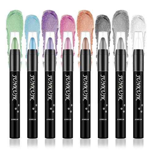 JunKuJK 8PCS Cream Eyeshadow Sticks Set,Blendable Matte Eye Shadow Pencil,High Pigmented Eye Shadow Crayon Makeup Kit,Waterproof Long Lasting Professional Eye Shadow Stick for Women