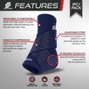 Sleeve Stars Ankle Brace for Sprained Ankle, Plantar Fasciitis Relief Ankle Support for Women, Ankle Compression Sleeve w/ Strap (Single/Navy Blue)