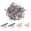 YTBYT 24 Pcs Wig Combs to Secure Wig 6-Teeth Wig Comb Wig Clips with Cloth for Making Wig Caps Wigs (Brown)