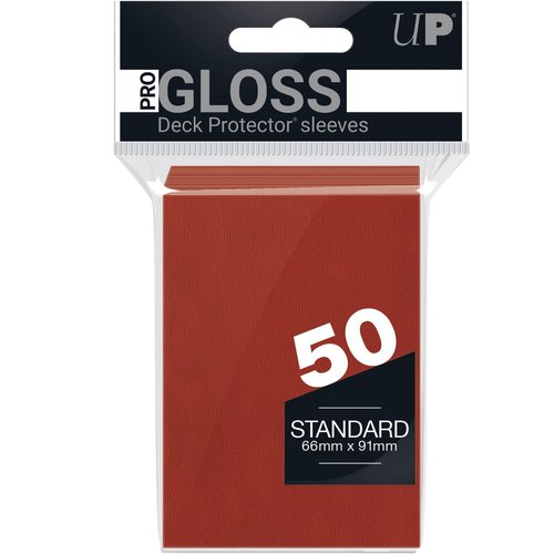 Ultra Pro - PRO Gloss 50ct Standard Size Card Protector Sleeves (Red) - Protect You Collectible Trading Cards, Sports Cards, & Gaming Cards with a Bright and Vibrant Color