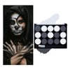 Black White Face Body Paint Kit with Brushes for Art Theater Halloween Party Cosplay Clown Sfx Makeup for Adult, Pro Water Activated Face Body Paint Washable Zombie Skeleton Makeup Kit (15 Colors)