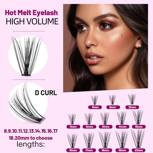 Dedila 8/10/12/14/16/17/18/20mm 60pcs 20 Root Grafting Individual False Eyelashes Mink Natural Long Eye Lashes Cluster Extension Makeup Beauty Fake Eyelash (13mm)