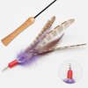WAOHAMㅤ Cat Feather Toy- Cat Toy Wand Replacement Feathers, Cat Wand Attachments Toy, Cat Feather Toy Refill, Interaction Feather Cat Toy for Cats(Purple)