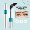 2 Pack 2 in 1 Mascara 5x Longer Waterproof Lash Cosmetics Natural Lengthening and Thickening Effect No Clumping Superstrong Magic 4d Silk Fiber For Vibely Mascara Makeup (2 Pack)