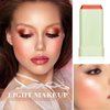 LZYLLS Cream Blush Stick with Brush, Waterproof Opaque Pink Stick Makeup, Full Coverage, Suitable for All Skin, 1.0 Count