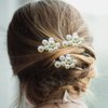 Set of 3 Pearl Hair Accessories, Aegenacess Pearl Hair Comb Silver Hair Pieces for Women Brides and Bridemaids