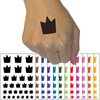 Silly Crown Temporary Tattoo Water Resistant Fake Body Art Set Collection - Brown (One Sheet)