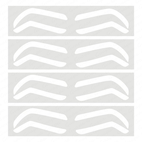 Permanent Makeup Eyebrow Auxiliary Stickers,Airbrush Brow Stickers Stencils Shape Tape,Brow Shaping Mapping Guide Tool, Disposable Adhesive Eyebrow Template Sticker (1 Pack -10 Pairs Type A)