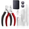 Toenail Clippers Podiatrist Toe Nail Clippers Set for Thick Nails, 12 Pcs Ingrown Toenail Removal Kit Nail Clippers Pedicure Set for Adults Seniors Men and Women