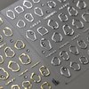 Irregular Bronzing Nail Art Stickers Decals Gold Silver Frame Nail Stickers with Rhinestone 3D Self Adhesive Nail Designs Decals Circle 5D Engraved Manicure Slider for Women Girls Nail Art Decorations