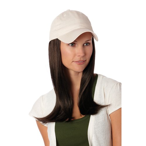 Henry Margu Hair Accents Long Hair with Beige Baseball Cap Wig (1BH - OFF BLACK/MEDIUM DARK BROWN HIGHLIGHTS)