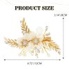 Evild Flower Wedding Hair Clips Gold Rhinestone Leaf Bridal Hair Barrettes Crystal Hair Accessories for Women