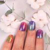 LIFOOST Semi Cured Gel Nail Strips Salon-Quality, Long Lasting Adhere Nail Art Stickers Decals (Colorful Sequins)