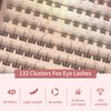 MLEN DIARY 132 Clusters Fox Eye Lash Clusters Wispy Cat Eye Lashes Individual Lash Extensions with Bottom Lashes 4D D Curl Manga Eyelash Extension Kit Fluffy Mink Lashes Natural Look Faux False Lashes