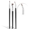 Eyeliner Brushes Set,JASSINS Fine Angled Eyeliner Brushes,Precision Gel Eye Liner Ultra Fine Bent Makeup Brush For Newbies and salon（3PCS）
