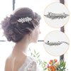 Mabor 2Pcs Rhinestone Hair Clips Pearl French Hairpins Crystal Hair Clips Bling Rhinestones Bridal Barrette Sliver Wedding Hairpins Hair Accessories for Women Girls Bridesmaid