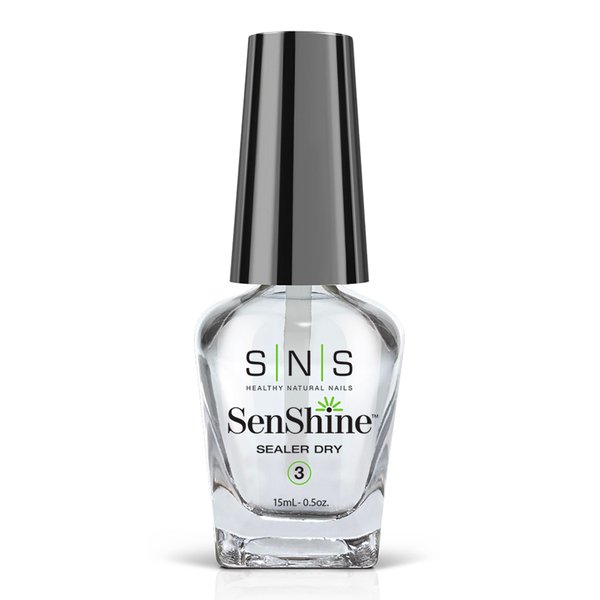 SNS Nail Polish for Nail Dip Powder, SenShine Sealer Dry - Sealing & Hardening Agent for Dip Powders - Brings Color & Hardens Manicure Layers - Low-Odor & No UV Lamp Required - 0.5 OZ