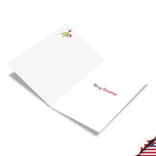 The Best Card Company - 12 Christmas Greeting Cards Pack w/Envelopes, Cartoon Humor Holiday for Kids, Men and Women (1 Designs, 12 Each) - It Was The Pun Before Christmas Frog C5550EXSG-B12
