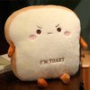 OUKEYI Sliced Bread Plush Pillow,Funny Toast Bread Stuffed Pillow,Adorable Expression Food Plush Nap Pillow with Hand Pocket Seat Cushion Great Gift Choice for Kids Adults (13.7 * 15.7)
