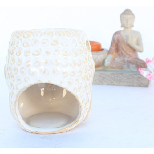 we pay your sales tax Aromatherapy Essential Oil Burner Warmer Ceramic Tea Light Holder Peaceful Buddha Shakyamuni Design