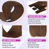 Tape in Hair Extensions Human Hair Chocolate Brown 100% Remy Virgin Human Hair Extensions 22 Inch 20 Pieces/Pack Tape in Hair Extensions Human Hair Black for Women 50g (22",#4,50g)