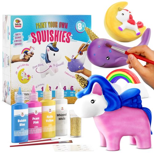 DOODLE HOG Unicorn Gifts for Girls | Arts and Crafts for Girls Ages 6-8-12 | Paint Your Own Squishies | Unicorn Toys Squishy Painting Kit | Arts & Crafts Tween Girls Gifts for 6-12 Years Old