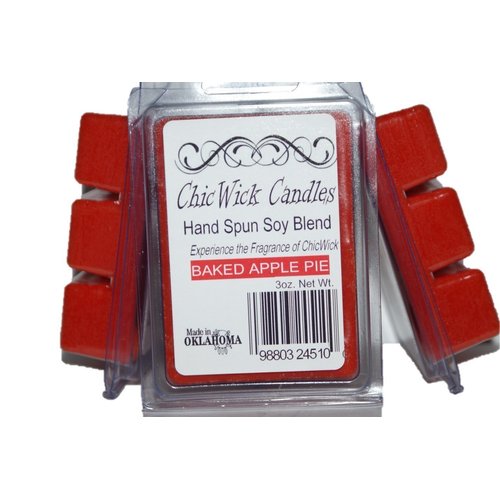 ChicWick Candles 3Pack Baked Apple Pie Soy Blend Wax Melts 9oz 18 Wax Cubes Wax Tarts Wax Chunks 100 Plus Hours of Quality Fragrance