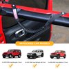 RERPRO Front Door Roll Bar Grab Handles Compatible with 2018-2024 Jeep Wrangler JL 2/4 Door 4XE Gladiator JT Interior Accessories Paracord Grip Handle Keep Airbag Function 2 Pack Black with US Flag