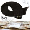 Moresoo Seamless Clip in Hair Extensions Human Hair Brown Seamless Clip in Extensions Human Hair Seamless Clip ins Human Hair Extensions PU Weft Clip Hair Extensions Darkest Brown #2 20inch 7pcs 120g