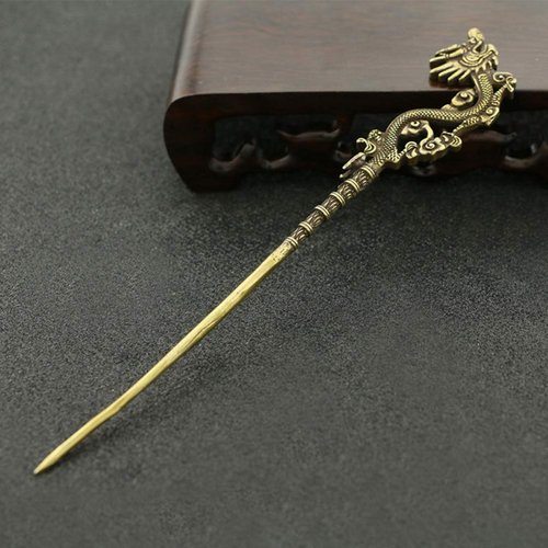 Metal Hair Stick Retro Vintage Dragon Hair Pins Copper Decorative Party Costume Hair Accessories for Ladies Women