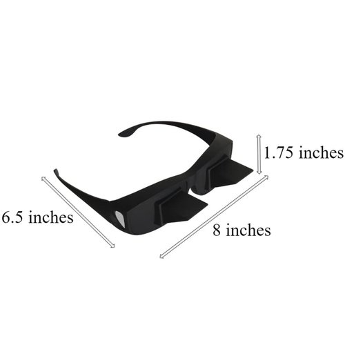 Evelots Laying Down Reading Glasses - Look Down Bed Glasses - High Definition - Lazy Bed Prism Spectacles Horizontal Glasses - Read and Watch TV in Bed - Use Over Your Glasses - Unisex