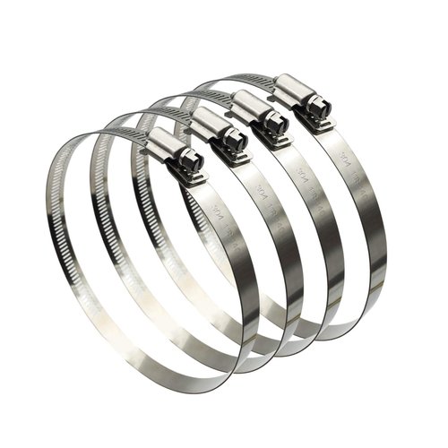 EesTeck 4Pcs 6" Adjustable 304 Stainless Steel Duct Clamps Hose Clamp Pipe Clamp Air Ducting Clamp worm drive hose clamps