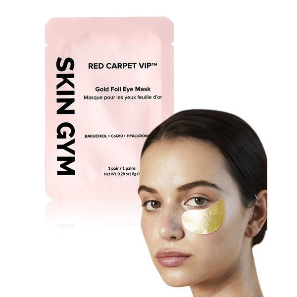 SKIN GYM Gold Foil Under Eye Patches for Puffy Eyeys & Dark Circles - 24k Gold Eye Mask to Reduce Fine Lines & Wrinkles, Infused with Retinol & Hyaluronic Acid, Gold Eye Masks, 1 Piece