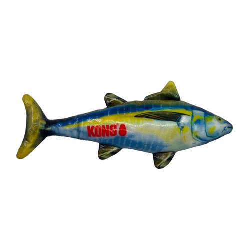 KONG Wild Shield Fish Shaped Dog Toy for Medium Breeds (Tuna)