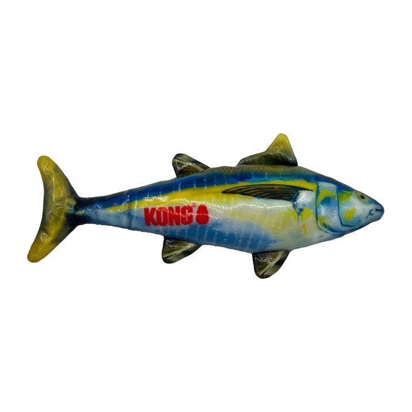 KONG Wild Shield Fish Shaped Dog Toy for Medium Breeds (Tuna)