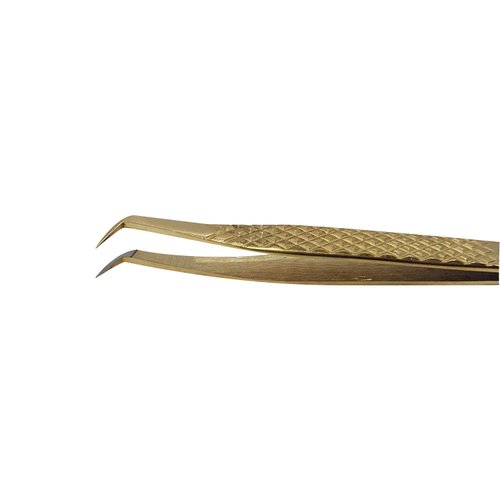 Lash Vegas Extra Slim Bootie Tweezer - Diamond Grip Lash Tweezers for Eyelash Extensions - Fiber Tip Lash Tweezers for Volume Lash Extensions – Gold