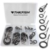THKFISH Rod Repair Kit Rod Tip Repair Kit Ceramics Tips Stainless Steel Carbon Spinning Rod Guides Fishing Rod Repair Kit Burnished Silver 35pcs