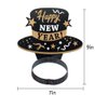 WEEPA 12Pcs New Year's Eve Party Supplies Party Decorations 2025 New Year Eve Hats HAPPY NEW YEAR Headbands Paper Black Tiara With Gold Glitter Headbands Kit for Kids Adults