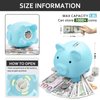 Piggy Bank for Kids Adults, Vcertcpl Unbreakable Plastic Piggy Bank Coin Bank Money Saving Box for Cash Saving, Kids Bank Money Jar Adults, Piggy Bank for Boys Girls, Gift Toys Banks for Kids (Blue)