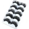 3D Real Mink False Eyelashes LASGOOS 100% Siberian Mink Fur Luxurious Soft Cross Thick Very Long Wedding Party 5 Pairs 20mm Fake Eye Lashes K02 (1 Pack-5 Pairs)