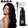 Black Hair Dye Shampoo Permanent YIZHONG Hair Color For 100% Gray Coverage Women Men Natural Plant Hair Dye Depositing Shampoo 3 In 1 Easy Comb Dyeing (Natural Black)