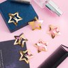HINZIC 8PCS 1inch Gold Star Hair Clips 30mm Metal Snap Barrettes Non Slip Cute Wedding Festival Halloween Christmas Hair Accessories for Women