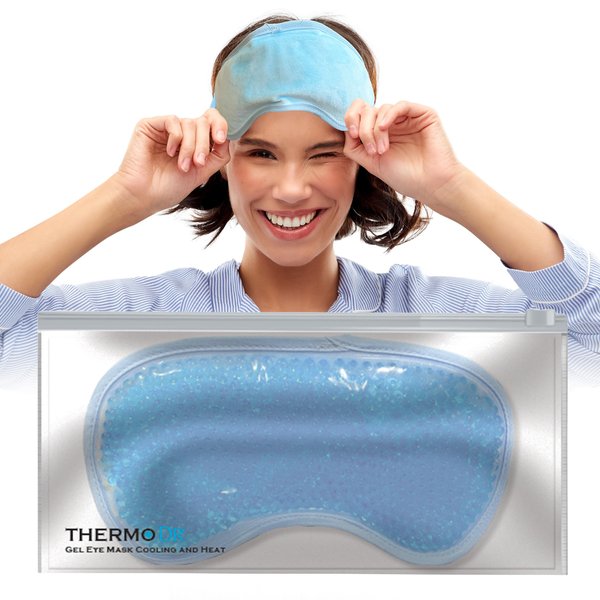 Gel Cooling Eye Mask with Elasticated Strap for migraines and puffiness. Works as a Migraine Mask, Cool Mask, Eye Ice Mask, Cold Eye Mask, Eye Ice Pack, Gel Eye Mask, and Cold Eye Compress.